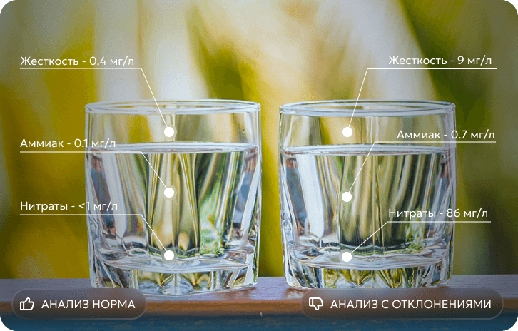 Порівняння 2х стаканів води